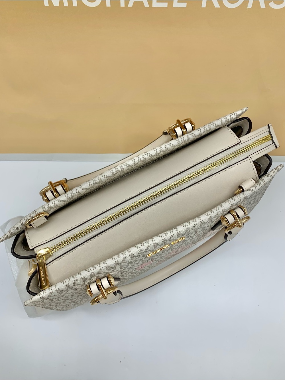 Michael Kors Marilyn Medium Embellished Signature Logo Satchel - Picture 11 of 14